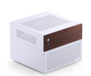 JONSBO N4 White NAS Pc Case, Walnut Wood, 8-Drive Bay/6 * 3.5 "HDD (4 hot-swap,2 Non hot-swap), 2 * 2.5SSD,Micro ATX Chassis USB3.2Gen2Type-C, 1x120mm Fan Built-in, White