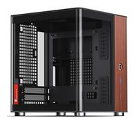 Jonsbo TK-0 PC Case, Mini-Tower, Mini-ITX, Tempered Glass, Wood - Black