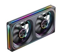 JONSBO ZA-240B PC Case Fan,All(2)-in-One,Single Frame Unit with 2x120mm ARGB Fans,PWM,3Pin ARGB, Silent Computer with 4-Sides Infinity Mirror Fan 2400RPM,Aluminum Nameplate,28mm Thick Black