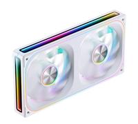 JONSBO ZA-240W PC Case Fan,All(2)-in-One,Single Frame Unit with 2x120mm ARGB Fans,PWM,3Pin ARGB, Silent Computer with 4-Sides Infinity Mirror Fan 2400RPM,Aluminum Nameplate,28mm Thick White