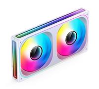 JONSBO ZB-240W PC Case Fan, Silent Computer Fan with Axis & 4-Sides Infinity Mirror, All-in-One, Single Frame Unit with 2x120mm 3Pin ARGB Fans, 4 Pin PWM, 2400RPM, 28MM Thick,White