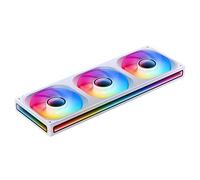 Jonsbo ZB-360WR (Reverse) PC Case Fan, Reverse Blade Silent Computer Fan with Axis & 4-Sides Infinity Mirror, All-in-One, Single Frame Unit with 3x120mm ARGB Fans, PWM 2400RPM, 28MM Thick,White