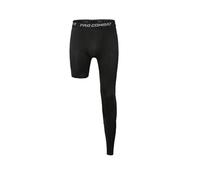 Jonscart One Leg Compression Tights Long Pants Basketball Sports Base Layer Underwear Active Tight (Black-Left-Long,X-Large)
