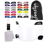 JONSTYN Anti-Fog Football Visor with 15 Different Stickers | Clear Scratch Resistant Universal Visor Fits Youth & Adult Helmets | Helmet Visor for Sport Football - Easy to Clean