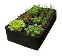 Jonuin 180x90x30cm Fabric Raised Garden Bed, 8 Grids Fabric Raised Bed for Garden, Plant Grow Bags, Outdoor Plant Flower Grow Bag, Rectangle Planting Container for Growing Vegetables, Flowers, Herbs