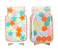 Jonuin 2 Pack Reward Jar, Magnetic Star & Smiley Face Reward Jars for Children, Star Jar Reward System, Reward Charts for Children Behaviour, for Home School Classroom Teacher Parent