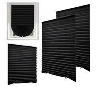 Jonuin 2 Pack Temporary Blinds, 90x180CM No Drill Stick on Blinds, Easy to Cut and Fit Self Adhesive Blind for Windows, Doors, Kitchen, Bathroom, Bedroom Blackout Thermal Privacy Protection (Black)