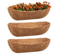 Jonuin 3 Pcs Hanging Basket Liner, 30In/76cm Coco Fiber Wall Trough Liners, Coconut Hanging Flower Basket Liner, Window Box Liner for Wall Planters Flower Baskets (30 Inch-3Pcs)