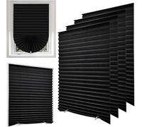 Jonuin 4 Pack Temporary Blinds, 60x150CM No Drill Stick on Blinds, Easy to Cut and Fit Self Adhesive Blind for Windows, Doors, Kitchen, Bathroom, Bedroom Blackout Privacy Protection (Black-Blackout)