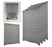 Jonuin 4 Pack Temporary Blinds, 90x180CM No Drill Stick on Blinds, Easy to Cut and Fit Self Adhesive Blind for Windows, Doors, Kitchen, Bathroom, Bedroom Blackout Thermal Privacy Protection (Grey)