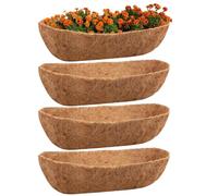 Jonuin 4 Pcs Hanging Basket Liner, 30In/76cm Coco Fiber Wall Trough Liners, Coconut Hanging Flower Basket Liner, Window Box Liner for Wall Planters Flower Baskets (30 Inch-4Pcs)