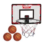 Jonuin Basketball Hoop Indoor for Kids, Wall Mounted Mini Basketball Hoop, Over Door Basketballs Hoops with Automatic Scoring with LED Lights and 5 Balls, Outdoor Sport Games Toy Gift for Boys Girls