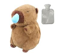 Jonuin Capybara Hot Water Bottle with Cover, Plush Hand Warmer with 500ml Water Bottle, Cute Animal Hot Water Bottles for Kids & Adults, Warm Hands/Feet Pillow, Cozy Winter Gift for Friends Women Men