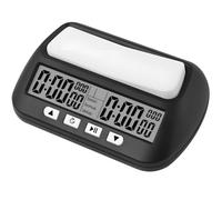 Jonuin Chess Clock, Black Digital Chess Timer with Alarm, Multifunction Portable Chess Clock Timer with Basic, Bonus, Delay and Positive Time for Board Games, Powered by AA Batteries