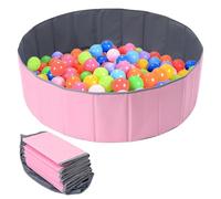 Jonuin Foldable Ball Pit, 100cm Portable Ocean Ball Pool for Pets | Durable Oxford Fabric Playpen for Indoor Outdoor Garden, Balls Not Included (Pink)