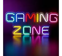 Jonuin Gaming Zone Neon Sign, USB Powered Gaming Zone Neon Light Sign for Wall Decor, Colorful LED Gaming Neon Sign with Hanging Chain for Game Room, Man Cave, Bedroom Decor, Gifts for Gamers