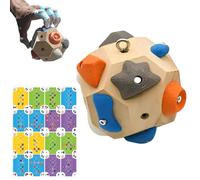 Jonuin Handcrafted Boulder Block, Build Strength and Precision, 3D Boulder Block Rock, Finger Climbing Game, Wooden Climbing Balls, With Manual, Gift for Mountain Climbing Present