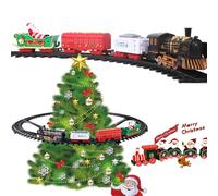 Jonuin Hanging Christmas Train Set, Electric Trains with Light, Smoke, Sound & Music, Train Set Around Under The Christmas Tree, 89cm Circle Track, Novelty Holiday Decorations for Xmas Tree