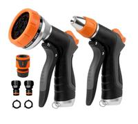 Jonuin Hose Pipe Spray Gun Set, 10 Pattern & 4 Pattern High Pressure Garden Hose Nozzles with Water Flow Control, Heavy Duty Water Sprayer for Plants Watering, Cleaning, Car Washing & Pet Bathing