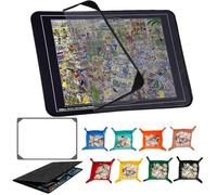 Jonuin Jigsaw Puzzle Board, 31 x 22in Jigsaw Board for 500/1000 Pieces, Foldable Puzzle Mats with Dustproof Cover & 8 Puzzle Sorting Trays, Non-Slip Puzzle Board for Easy Move and Store (Black)
