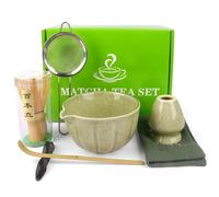 Jonuin Matcha Whisk Set, 7 Pcs Japanese Matcha Set, Matcha Kit with Matcha Bowl, Matcha Whisk, Scoop, Scoop Rest, Sifter and Whisk Holder, Matcha Tea Set for Matcha Lovers & Starter (Green-7 PCs)