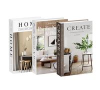 Jonuin Modern Decorative Books Set of 3, Empty Hollow Fake Books for Home Decor, Foldable Hardcover Faux Book Set for Coffee Table, Bookshelf, Bedroom, Living Room & Office