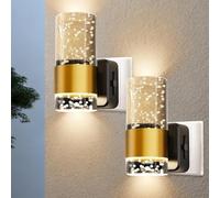 Jonuin Night Light Plug in Wall, 2 Pack LED Acrylic Nightlight with Dusk to Dawn Sensor, 3000K Warm White, 0-100LM Dimmable Night Light for Living Room, Bedroom, Hallway, Garage, Stairs & Kitchen