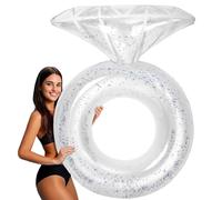Jonuin Pool Floats, Inflatable Diamond Ring Pool Float, Hen Do Pool Inflatables, Engagement Ring Floatie, Inflatable Floaties for Adults, Hen Bride Engagement Wedding Party Pool Float (White)