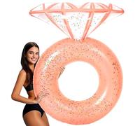 Jonuin Pool Floats, Inflatable Diamond Ring Pool Float, Inflatable Pool Float for Bachelorette Party, Engagement Ring Floatie, Inflatable Floaties for Adults, Swim Tube for Wedding Beach Party (Pink)