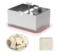 Jonuin Tofu Press, 304 Stainless Steel Tofu Press UK, Paneer Maker with Presser Towel and Drip Tray, Makes Up To 1kg Firm Tofu, Cheese, Paneer, Dishwasher Safe