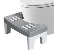 Jonuin Toilet Stool, Toilet's Stool Squat for Bathroom with Massage Function, Detachable Thickened Step Stools Non Slip, Bathroom Accessories for All Ages for Healthier Toilet Posture (Grey)