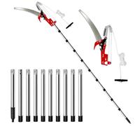 Jonuin Tree Loppers Long Reach Telescopic, 81-406cm Extendable Pole Pruner with 34cm Steel Saw Blade, 2-in-1 Branch Cutter for Garden High Tree Pruning, Lightweight Garden Shears for Yard Orchard