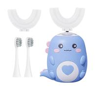 Jonuin U-Shaped 360° Ultrasonic Toothbrush, Kids Electric Toothbrush, Automatic Toothbrush with 2 U-Shaped & 2 Straight Brush, 3 Modes, Ipx7 Waterproof, for Boys and Girls Age 2-12(Blue)
