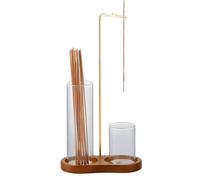 Jonuin Wooden Upside Down Incense Holder for Sticks, Wooden Incense Holder with Removable Glass Ash Catcher, Anti-Ash Flying Incense Burner for Yoga, Spa, Tea, Zen Meditation and Home Relaxation