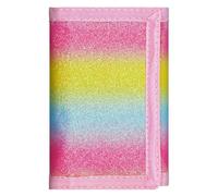 JONYEE RFID Wallet Camouflage Wallet Nylon Trifold Wallets for Men,Mini Trifold Coin Purse with Zipper for Kids, Rainbow 1, Small