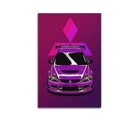 JONZA JDM Car Poster for Mitsubishi Lancer EVO Racing Car Decorative Painting Canvas Wall And Art Picture Family Bedroom 12x18inch(30x45cm)