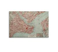 JONZA Map Poster Europe Türkiye Constantinople Vintage Map Decorative Painting Canvas Wall And Art Picture Family Bedroom Decor 12x18inch(30x45cm)