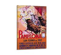 JONZA Spanish Bullfighting Poster 1957 Running of The Bulls Festival Decorative Painting Canvas Wall And Art Picture Family Bedroom 08x12inch(20x30cm)