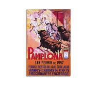 JONZA Spanish Bullfighting Poster 1957 Running of The Bulls Festival Decorative Painting Canvas Wall And Art Picture Family Bedroom 24x36inch(60x90cm)