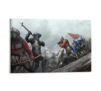 JONZA Vintage Medieval Knight Poster Battle of Agincourt Decorative Painting Canvas Wall And Art Picture Family Bedroom Decor 08x12inch(20x30cm)
