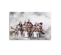 JONZA Vintage Medieval Knight Poster Knights Templar Decorative Painting Canvas Wall And Art Picture Family Bedroom Decor 16x24inch(40x60cm)