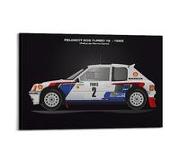 JONZA Vintage Rally Car Poster for PEUGEOT 205 Turbo 16 - Monte Carlo 1985 Decorative Painting Canvas Wall And Art Picture Family Bedroom Decor 12x18inch(30x45cm)