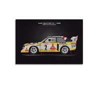 JONZA Vintage Rally Racing Car Poster for AUDI QUATTRO S1 - Monte Carlo 1986 Decorative Painting Canvas Wall And Art Picture Family Bedroom Decor 12x18inch(30x45cm)