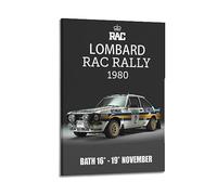 JONZA Vintage Rally Racing WRC Poster for Ford Escort RS 1800 Mk.II Decorative Painting Canvas Wall And Art Picture Family Bedroom 16x24inch(40x60cm)