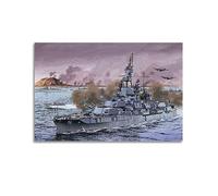 JONZA War Poster Battleship Fighting Enemy Decorative Painting Canvas Wall And Art Picture Family Bedroom 12x18inch(30x45cm)