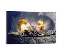 JONZA War Poster USS Iowa Battleship Opens Fire on Enemy Forces Decorative Painting Canvas Wall And Art Picture Family Bedroom 12x18inch(30x45cm)