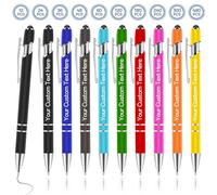 JONZIN 1 to 480 Pcs Personalised Pens Bulk-Personalised Pen Text Engraving with Stylus Tip Suitable for Business Activities and School Office Supplies (Black)