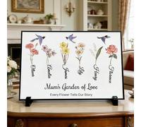 JONZIN Personalised Mother's Day Gifts for Mum from Daughter Son,Personalised Mum Photo Frame with MUM Picture Inside-Unique Gifts for Mummy on Birthday Christmas Thanksgiving (Birth flowers)