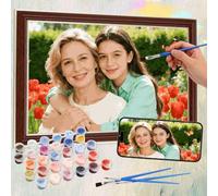 JONZIN Personalised Paint by Numbers-Photo Custom Paint by Numbers DIY Canvas Kits for Beginners,Kids,Adults,Home Decor for Couples,Family,Friends,Pets (36 Colors (High Definition))