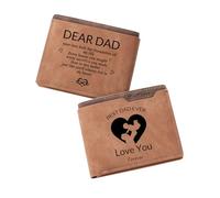 JONZIN Personalized Custom Photo Wallets for Men, Customized Engraved Picture & Initial Name Wallet, Gifts for Boyfriend Husband Birthday Anniversary Father's Day Christmas, E-Yellow-Dad Wallet
